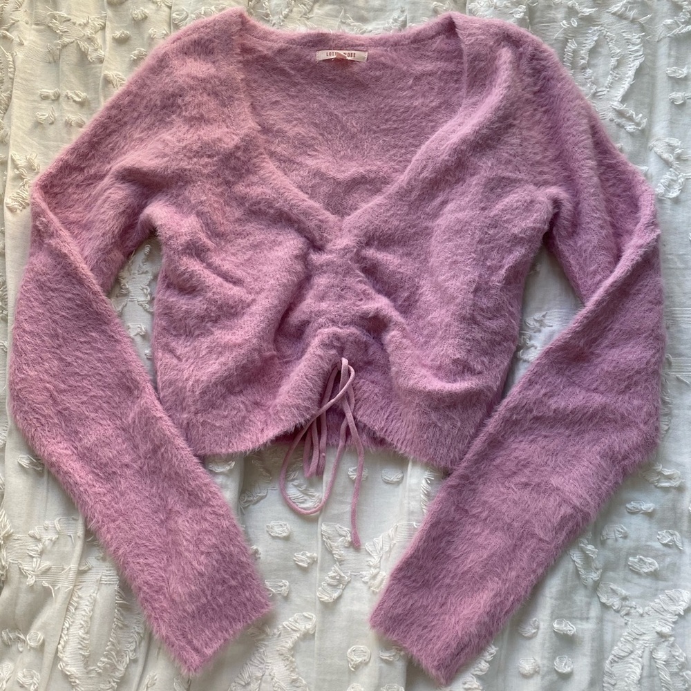 pacsun pink cropped sweater